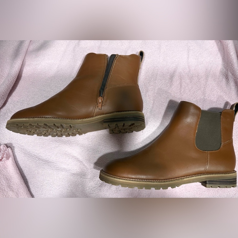 Women’s Lands End Brown Leather Chelsea Boots